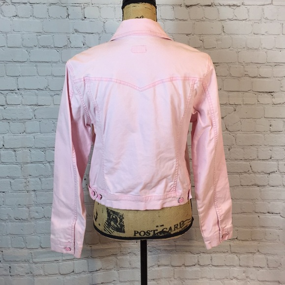 NoBo Jean Jacket Gaded Pink Stretch XL - Picture 3 of 5